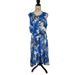 Lane Bryant Hawaiian Tropical Print Sleeveless High-low Lined Dress 16
